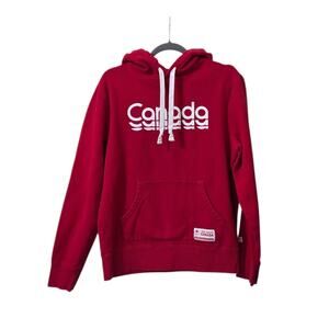Canada Olympic Team Red White Hoodie Sweatshirt, Unisex Size Small